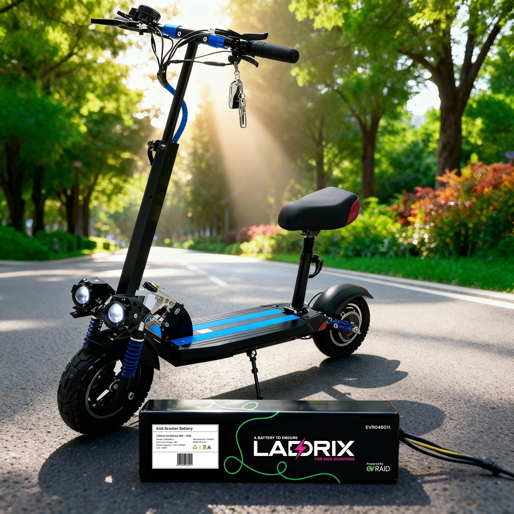 LADRIX Lithium Battery for Kick Scooters 48V — 11Ah