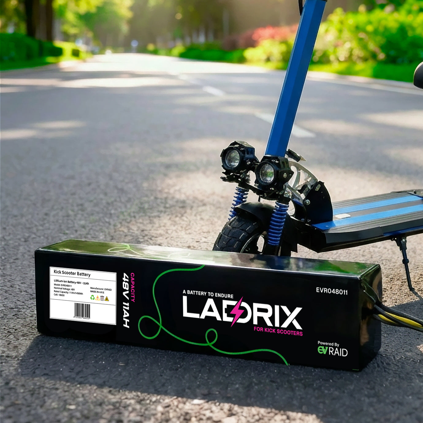 LADRIX Lithium Battery for Kick Scooters 48V — 11Ah